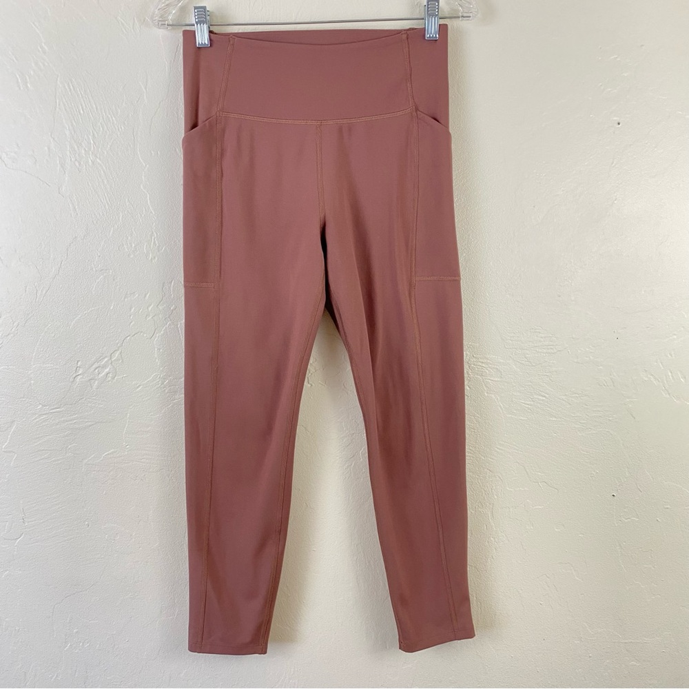 Girlfriend Collective Medium Blush Pink High Waisted Fitted Ankle Active Legging